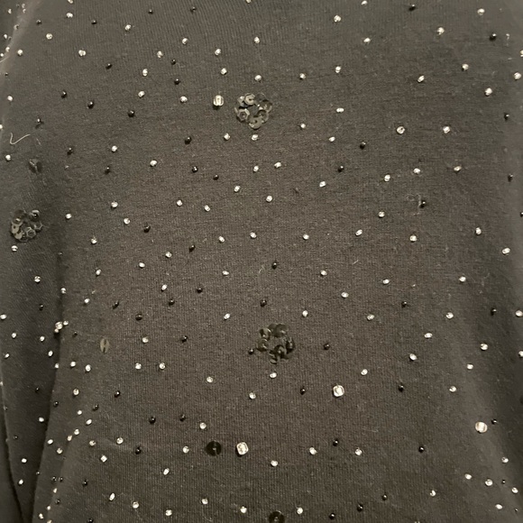 BCBG MAXAZRIA embellished black sweater size Large - Picture 3 of 3